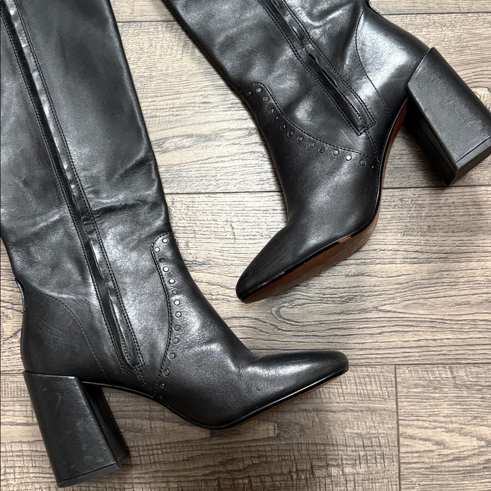 Coach Black Heeled Knee-High Boots - Picture 5 of 14